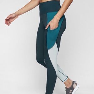 Athleta Color Block Up For Anything Leggings Sz Small